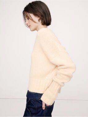 NWT Banana Republic Alpaca Wool Blend Sweater, Ivory size S